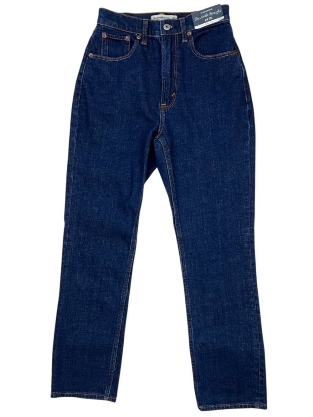 Abercrombie & Fitch Curve Love The Ankle Straight Ultra High Rise Jean 00 24